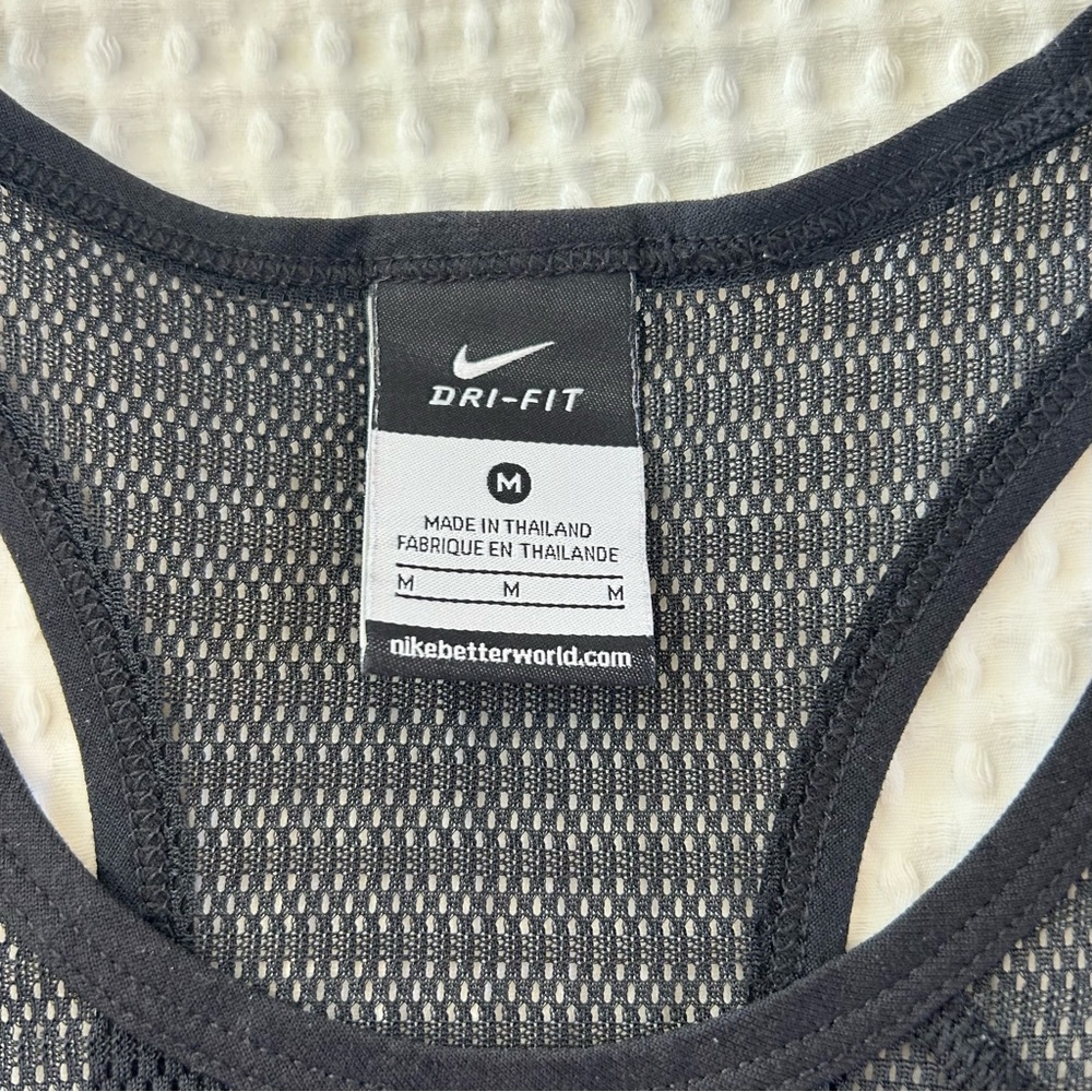 NIKE Dri-FIT Black Mesh Racerback Tank Top - Picture 4 of 5